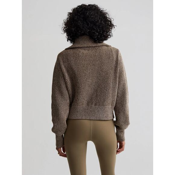 Varley Mentone Half Zip Dark Olive Speckle - Picture 3 of 11